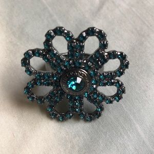 Coach teal statement ring size 6.5-7